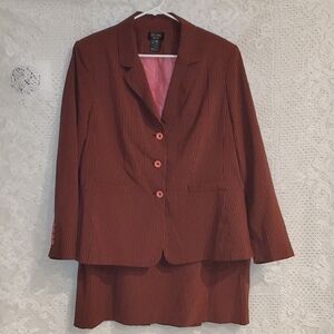 2 piece business suit pinstripe skirt and blazer